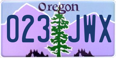 OR license plate 023JWX