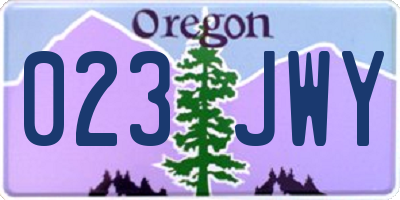 OR license plate 023JWY
