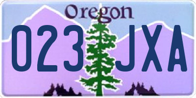 OR license plate 023JXA