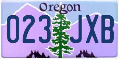 OR license plate 023JXB