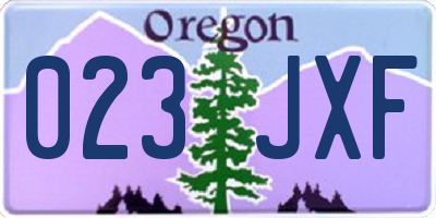 OR license plate 023JXF
