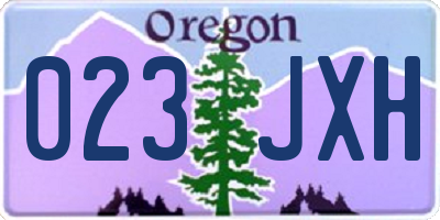 OR license plate 023JXH