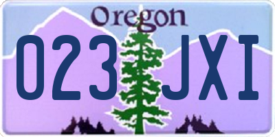OR license plate 023JXI