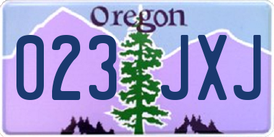 OR license plate 023JXJ
