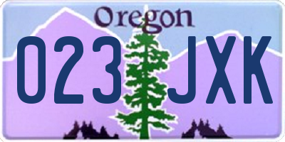 OR license plate 023JXK