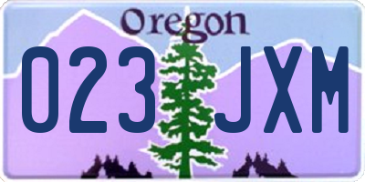OR license plate 023JXM