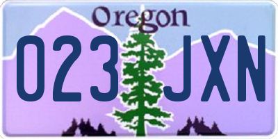 OR license plate 023JXN