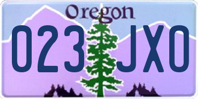 OR license plate 023JXO
