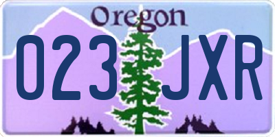 OR license plate 023JXR