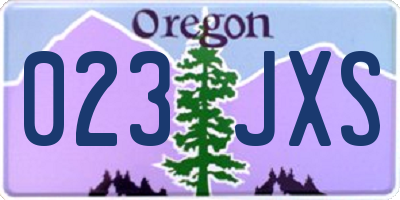 OR license plate 023JXS