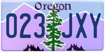 OR license plate 023JXY