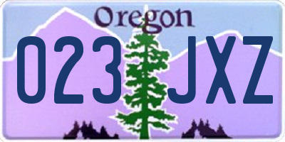 OR license plate 023JXZ