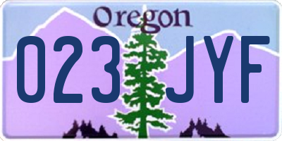 OR license plate 023JYF