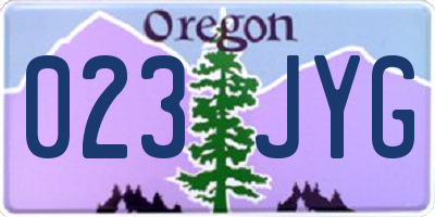 OR license plate 023JYG