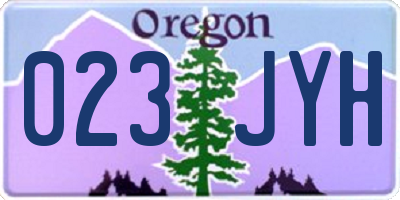 OR license plate 023JYH