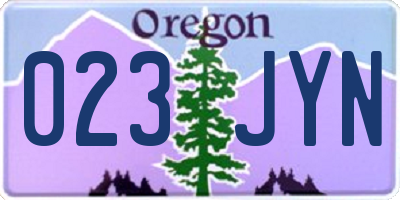 OR license plate 023JYN