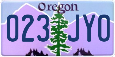 OR license plate 023JYO