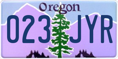 OR license plate 023JYR