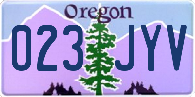 OR license plate 023JYV