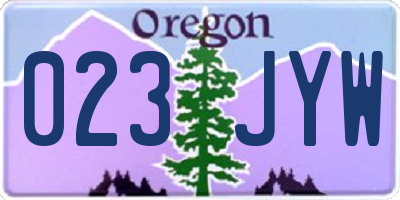 OR license plate 023JYW