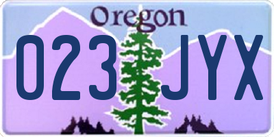 OR license plate 023JYX