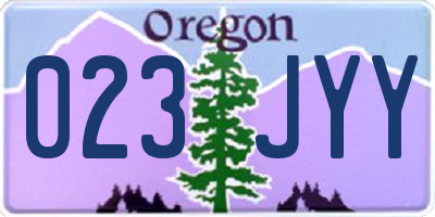 OR license plate 023JYY
