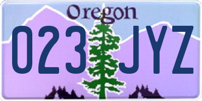 OR license plate 023JYZ