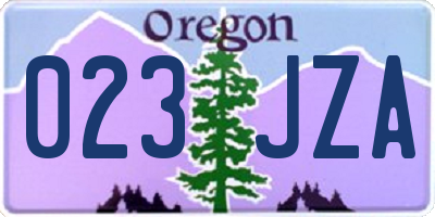 OR license plate 023JZA