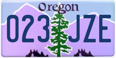 OR license plate 023JZE