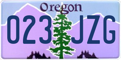 OR license plate 023JZG