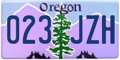 OR license plate 023JZH