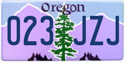 OR license plate 023JZJ