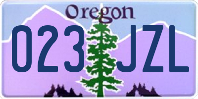 OR license plate 023JZL