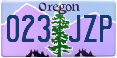 OR license plate 023JZP