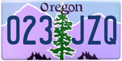 OR license plate 023JZQ