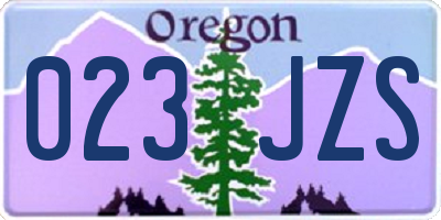 OR license plate 023JZS