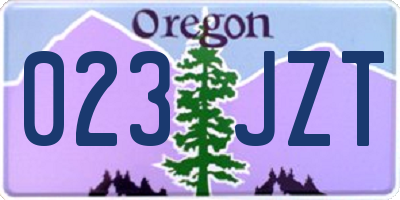 OR license plate 023JZT