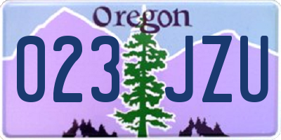 OR license plate 023JZU