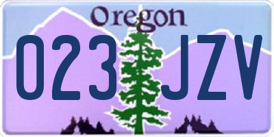 OR license plate 023JZV