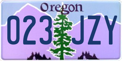 OR license plate 023JZY