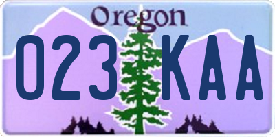 OR license plate 023KAA