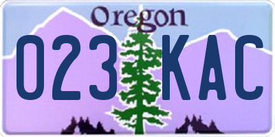 OR license plate 023KAC