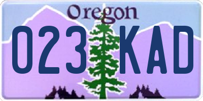 OR license plate 023KAD