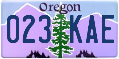 OR license plate 023KAE