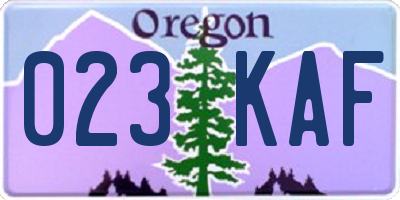 OR license plate 023KAF