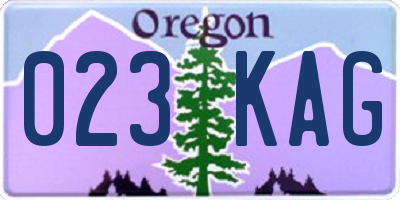 OR license plate 023KAG