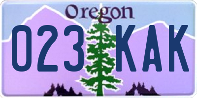 OR license plate 023KAK