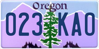OR license plate 023KAO