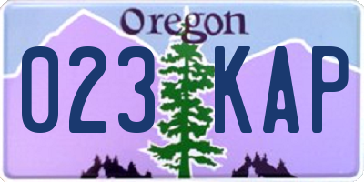 OR license plate 023KAP