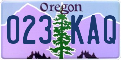 OR license plate 023KAQ